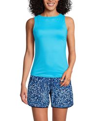 Lands' End - High Neck Upf 50 Sun Protection Modest Tankini Swimsuit Top - Lyst