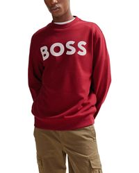 BOSS - Boss By Rubber-print Logo Relaxed-fit Sweatshirt - Lyst