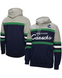 Mitchell & Ness - Navy/gray Vancouver Canucks Head Coach Pullover Hoodie - Lyst