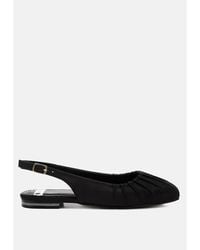 Rag & Co - Cheeni Satin Square Toe Flat Slingbacks - Lyst
