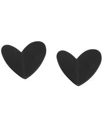 SOH - Gold Heart Stud Earrings - Lyst
