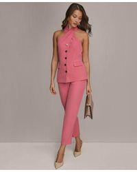 Donna Karan - Sleeveless Vest Jacket Straight Leg Ankle Length Pants - Lyst