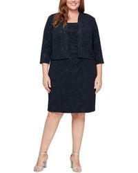 Alex Evenings - Plus Size 2.pc Sequin Jacquard Sheath Dress & Jacket - Lyst