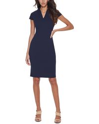 Calvin Klein - Cap-sleeve Split-neck Sheath Dress - Lyst