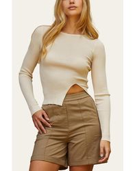 Crescent - Darcie Front Split Knit Top - Lyst
