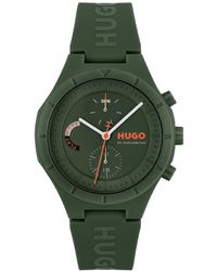 BOSS - Lit Multi Quartz Multifunction Green Silicone Watch - Lyst