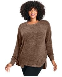Avenue - Plus Size Bec Button Detail Hacci Top - Lyst