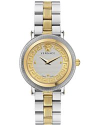 Versace - Swiss Greca Flourish Two-tone Stainless Steel Bracelet Watch 35mm - Lyst