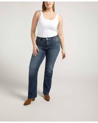 Silver Jeans Co. - Plus Size Elyse Mid Rise Slim Bootcut Luxe Stretch Jeans - Lyst