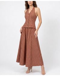 Taylor - Striped Drop Waist V-neck Dress - Lyst