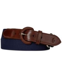 Polo Ralph Lauren - Webbed Cotton & Leather Belt - Lyst