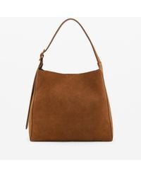 Mango - Large Suede Shopper Bag - Lyst