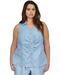 Michael Kors - Plus Size Sleeveless Button-front Top - Lyst