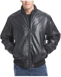 BGSD - Men City Leather Bomber Jacket - Lyst