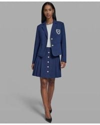 KARL LAGERFELD - 3 Button Cropped Jacket Pleated Skirt - Lyst