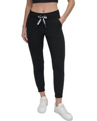 DKNY - Logo-drawstring High-rise joggers - Lyst