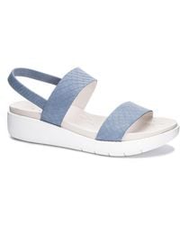CL By Chinese Laundry Catching Comfort Fitting Soft Wedge Sandals - Blue