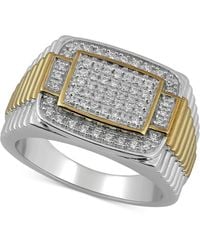 Macy's - Diamond Two-tone Cluster Ring (1/2 Ct. T.w. - Lyst