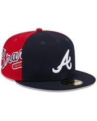 KTZ - Navy/red Atlanta Braves Gameday Sideswipe 59fifty Fitted Hat - Lyst