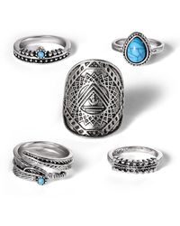Jessica Simpson - 5-piece Mixed Gold-tone Dainty Ring Set - Lyst