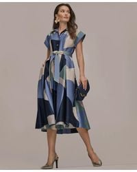 Donna Karan - Petite Belted Short-sleeve Shirtdress - Lyst