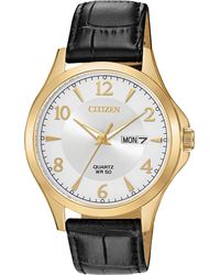 Citizen - Quartz Leather Strap Watch 41mm - Lyst