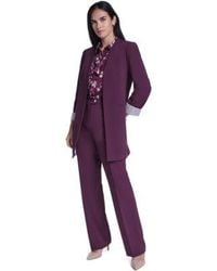Calvin Klein - Open Front Topper Collarless Shoulder Padded Jacket Modern Fit High Rise Straight Pants - Lyst