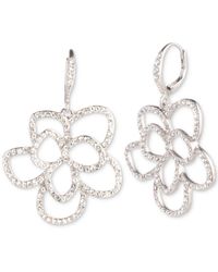 Givenchy - Silver-tone Crystal Open Floral Drop Earrings - Lyst