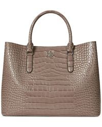 Ralph Lauren - Marcy Large Embossed Leather Satchel Bag - Lyst