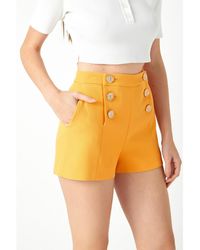 Endless Rose - Gold Color Button Detail Shorts - Lyst