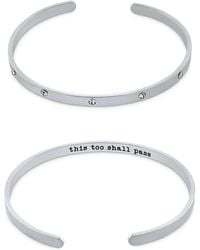 Giani Bernini - Crystal Inner Message Cuff Bangle Bracelet In Sterling Silver, Created For Macy's - Lyst