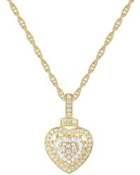Macy's - Diamond Round & Baguette Heart 18" Pendant Necklace (1/4 Ct. T.w. - Lyst