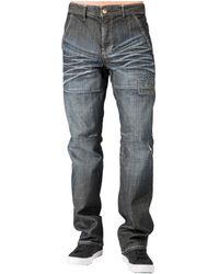 Level 7 - Relaxed Straight Premium Jeans Vintage-like Whisker Ripped & Repaired - Lyst