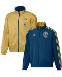 adidas - Navy And Gold Real Salt Lake 2023 On-field Anthem Full-zip Reversible Team Jacket - Lyst