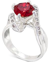 Charter Club - Silver-tone Pave & Color Crystal Solitaire Ring - Lyst