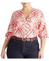 UNIVERSAL STANDARD - Plus Size Stretch Cupro Button-down Blouse - Lyst