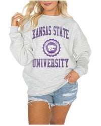 Gameday Couture - Kansas State Wildcats Oversized Good Vibes Premium Fleece Drop Shoulder Pullover Sweatshirt - Lyst