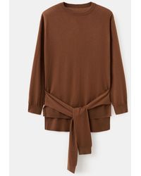 Mango - Wool Blend Knot Sweater - Lyst
