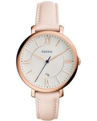 Fossil - Jacqueline Quartz Stainless Steel And Leather Watch - Lyst