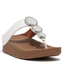 Fitflop - Halo Bead-circle Leather Toe-post Sandals - Lyst