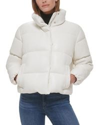 Calvin Klein - Short Faux-leather Puffer Jacket - Lyst