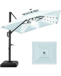 Best Choice Products - 10x10ft 2-tier Square Outdoor Solar Led Cantilever Patio Umbrella W/ Base Included - Lyst