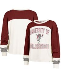 '47 - Alabama Crimson Tide Double Header Curve Raglan Long Sleeve T-shirt - Lyst