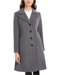 anne klein wool coat single breasted