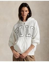 Ralph Lauren - Logo Lightweight Fleece Full-zip Hoodie Sweatshirt - Lyst