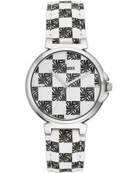 Steve Madden - Logo Checkered Patterned Strap Watch - Lyst