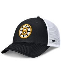 Fanatics - Black/white Boston Bruins Core Primary Logo Trucker Adjustable Hat - Lyst