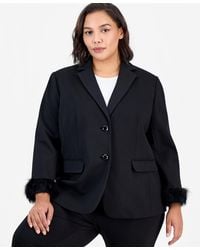 Anne Klein - Plus Size Notch-collar 2-button Blazer - Lyst