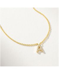 UNCOMMON JAMES - 14k Gold-plated Pave Initial Necklace - Lyst