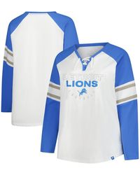 Fanatics - White Detroit Lions Plus Size Redzone Lace Up Long Sleeve T-shirt - Lyst